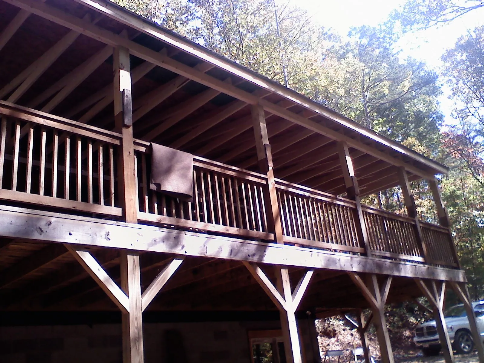 Timber framing under a new elevated porch and deck — Roof Leak Repair in Bobtown by Roofing Brothers